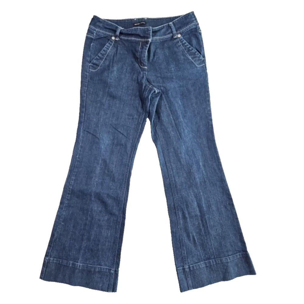 New York & Company Jeans Women's Size 12 (W36 L30) Flare Leg Dark Wash Boho Y2K